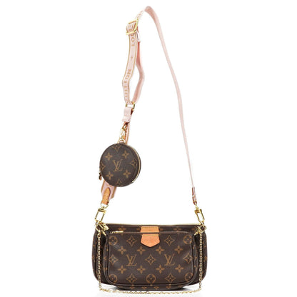 Louis Vuitton Multi Pochette Accessoires aus Monogram Canvas und Rose Clair Jacquard