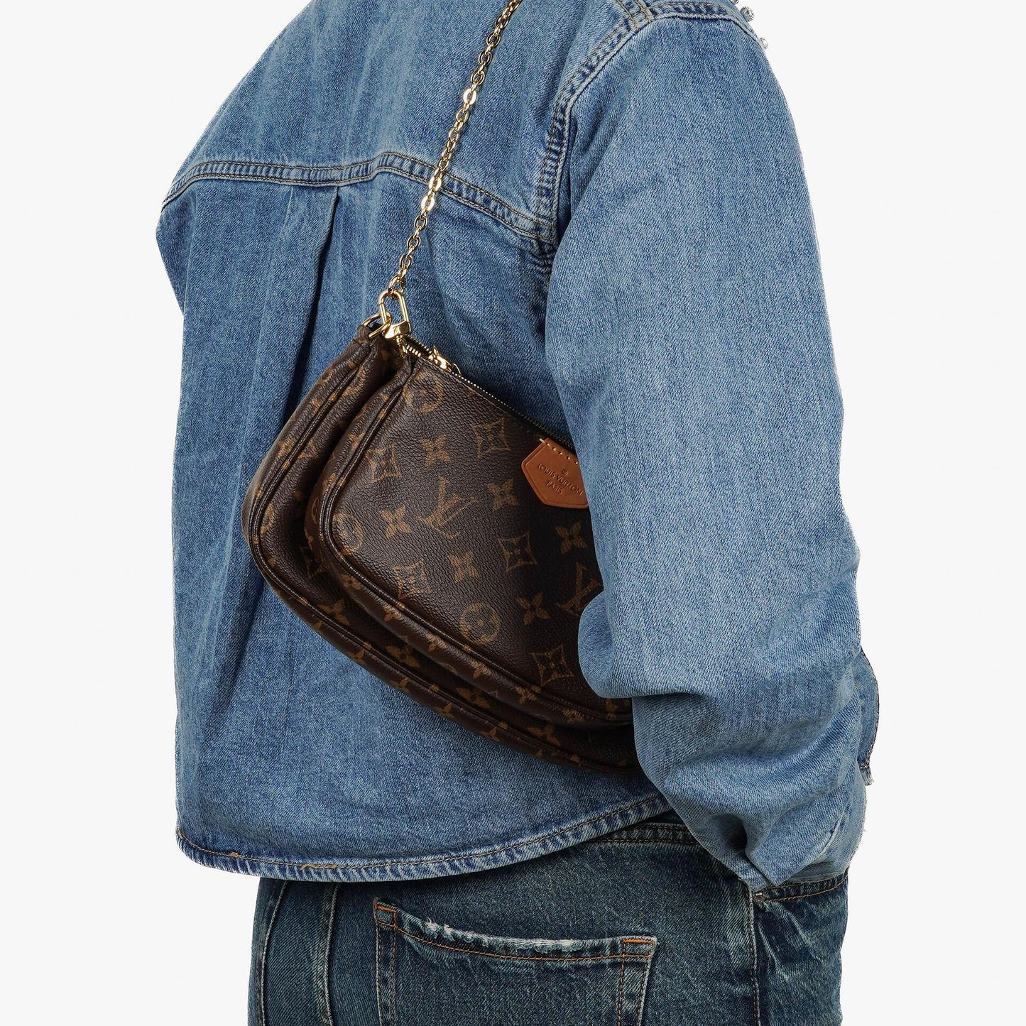 Louis Vuitton Multi Pochette Accessoires aus Monogram Canvas und Rose Clair Jacquard