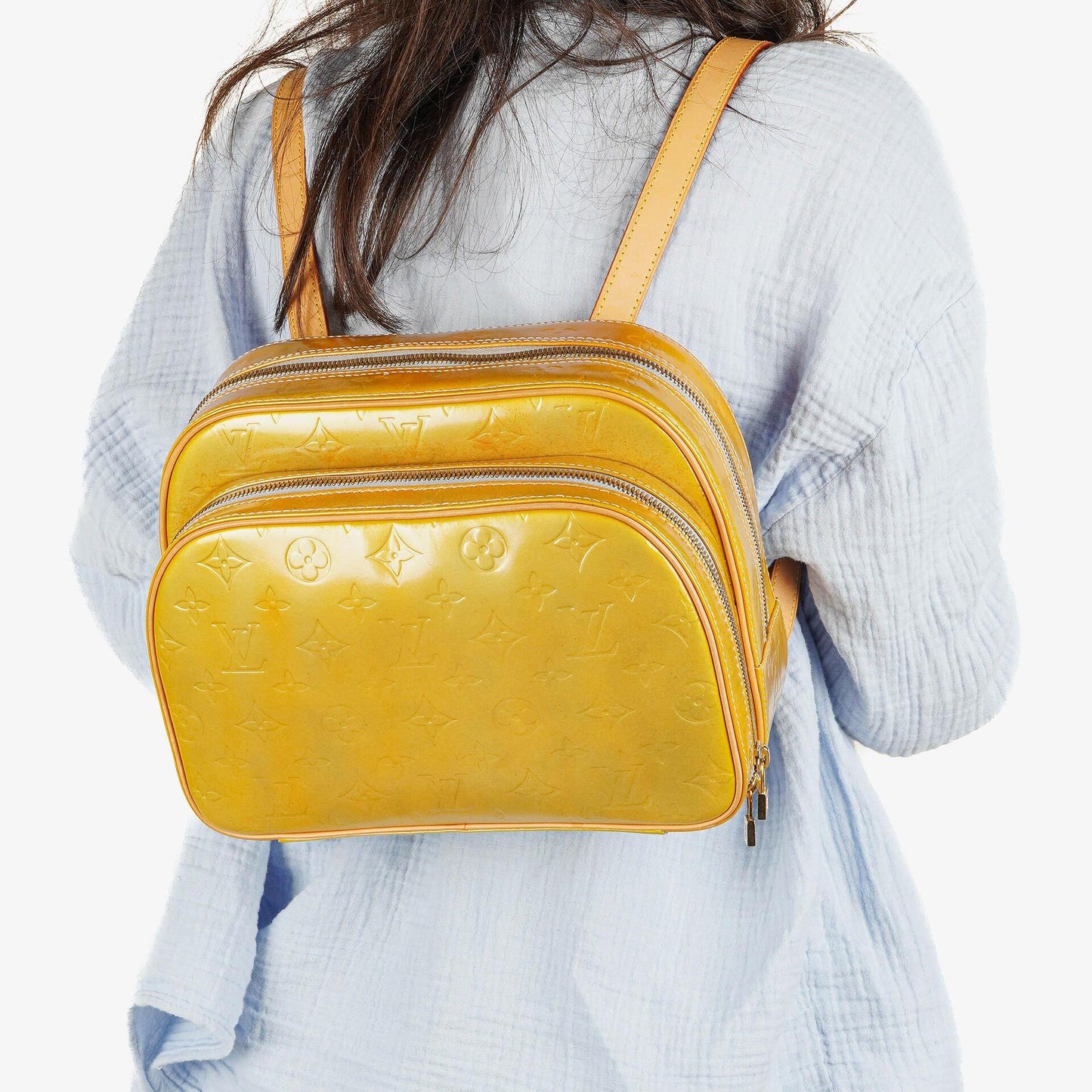 Louis Vuitton Murray Rucksack aus gelbem Vernis