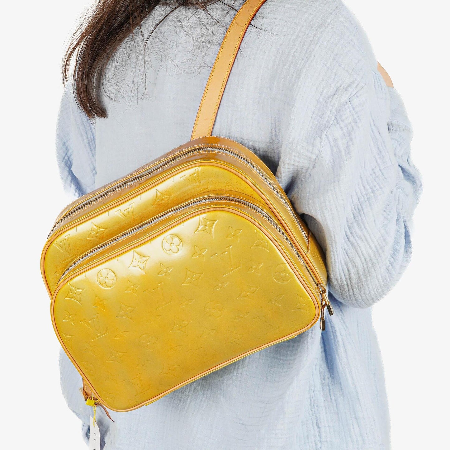 Louis Vuitton Murray Rucksack aus gelbem Vernis