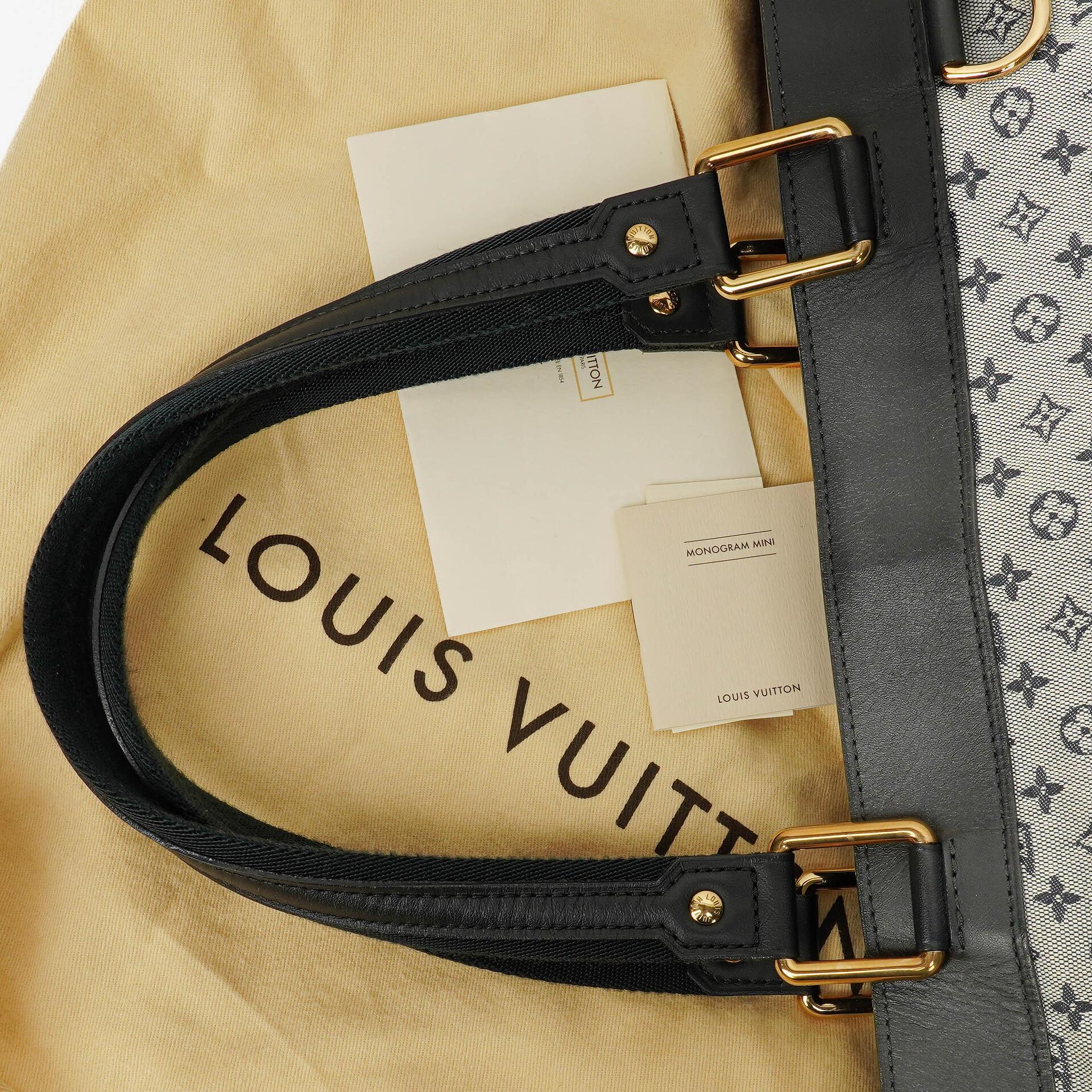 Louis Vuitton Lucille GM Schultertasche aus navy Monogramm Mini Lin