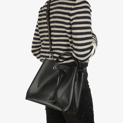 Louis Vuitton NéoNoé Bucket Tasche aus schwarzem Noir Epi Leder mit Kordelzug, 2020