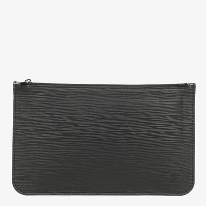 Louis Vuitton Neverfull Clutch Täschchen mit Reißverschluss aus schwarzem Epi Leder