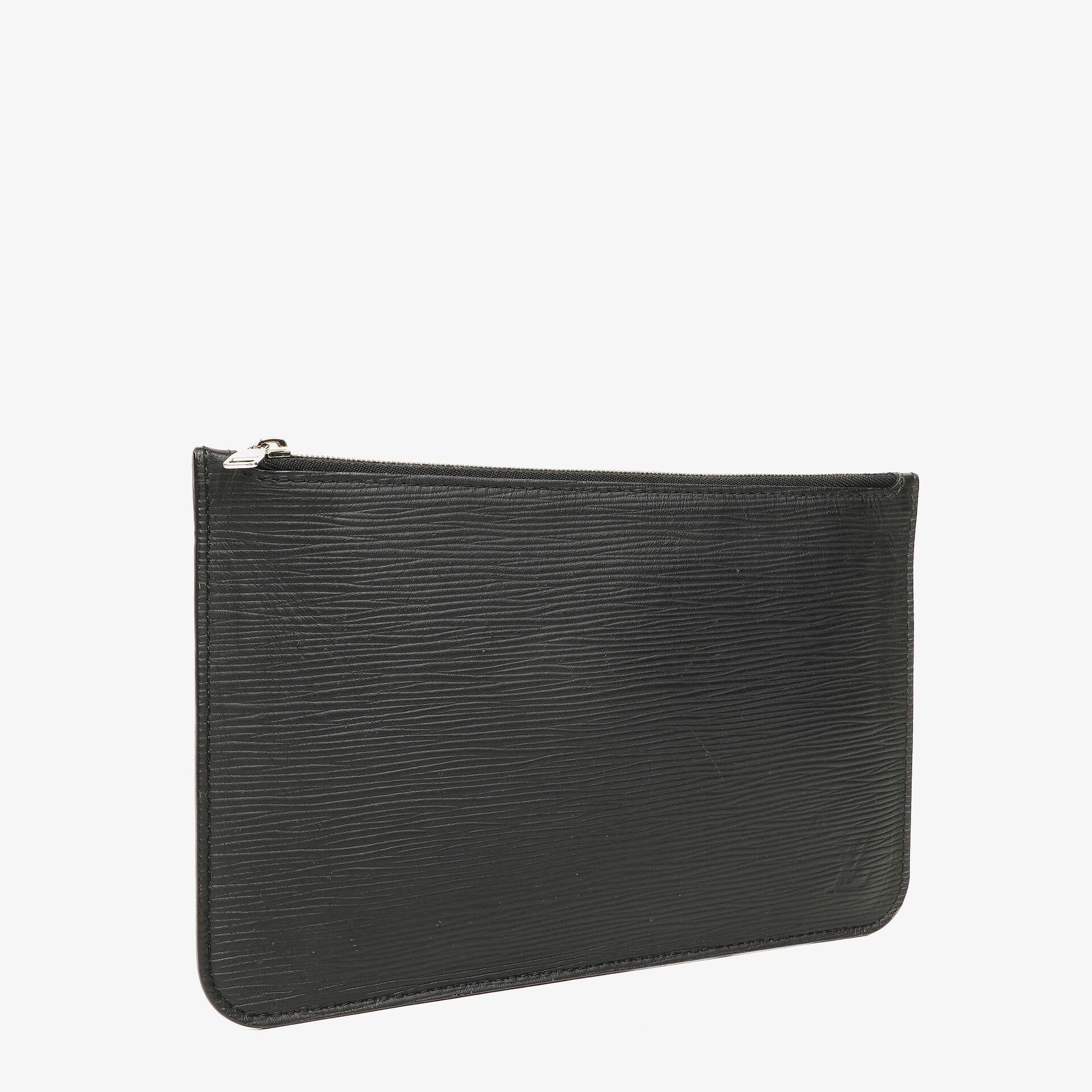 Louis Vuitton Neverfull Clutch Täschchen mit Reißverschluss aus schwarzem Epi Leder