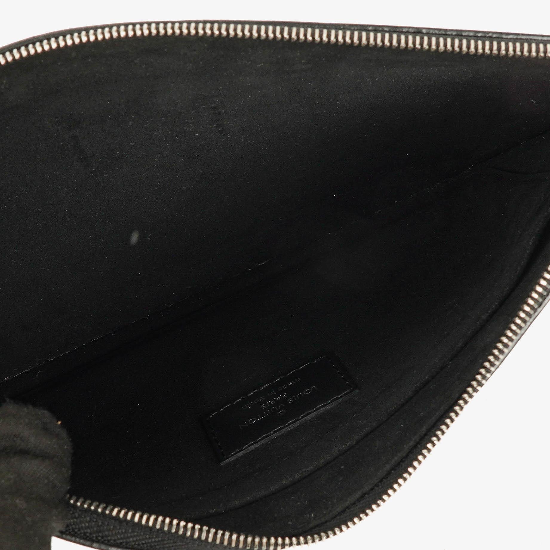 Louis Vuitton Neverfull Clutch Täschchen mit Reißverschluss aus schwarzem Epi Leder