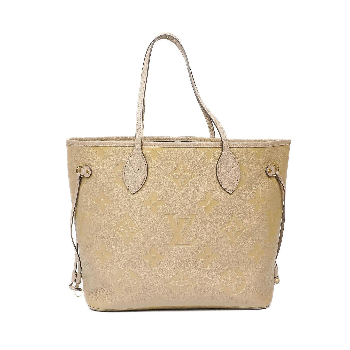 Louis Vuitton Neverfull MM Tragetasche aus beigem Empreinte Leder