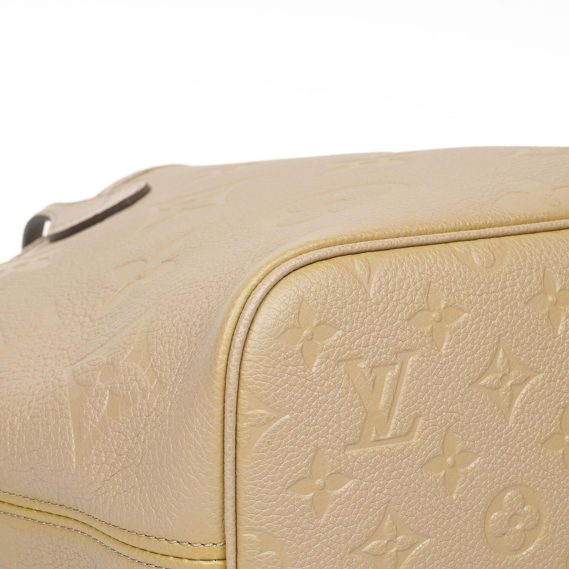 Louis Vuitton Neverfull MM Tragetasche aus beigem Empreinte Leder
