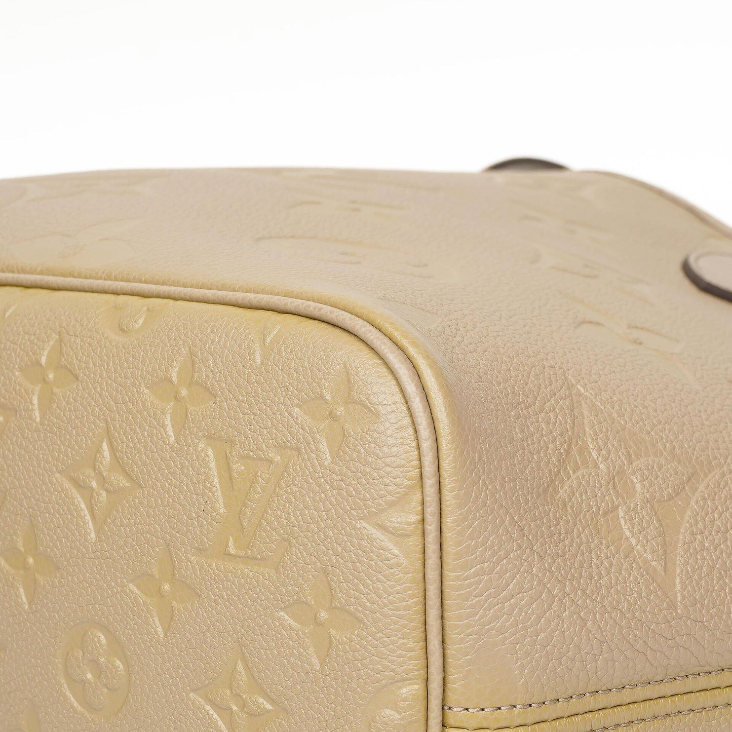 Louis Vuitton Neverfull MM Tragetasche aus beigem Empreinte Leder