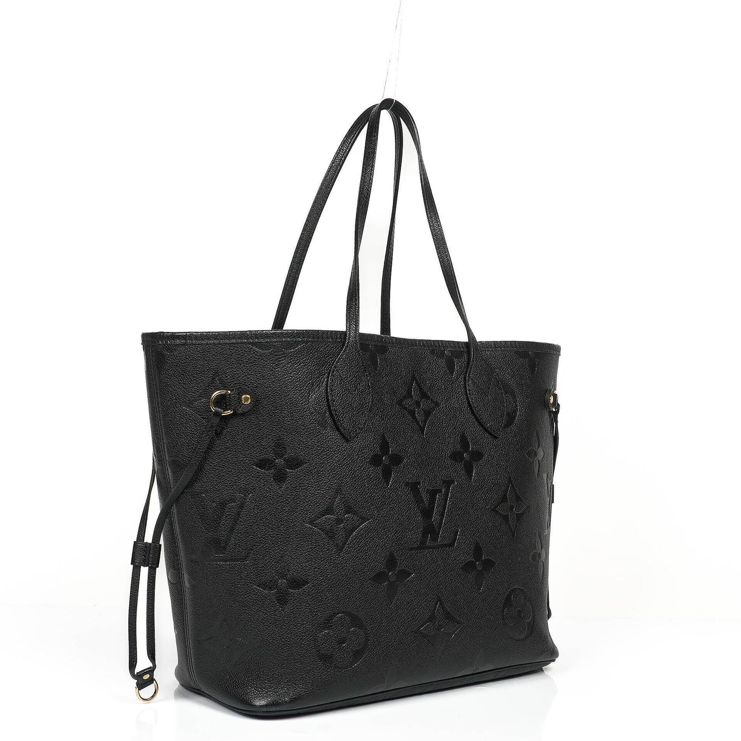 Louis Vuitton Neverfull MM Tragetasche aus schwarzem Empreinte Leder
