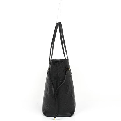 Louis Vuitton Neverfull MM Tragetasche aus schwarzem Empreinte Leder