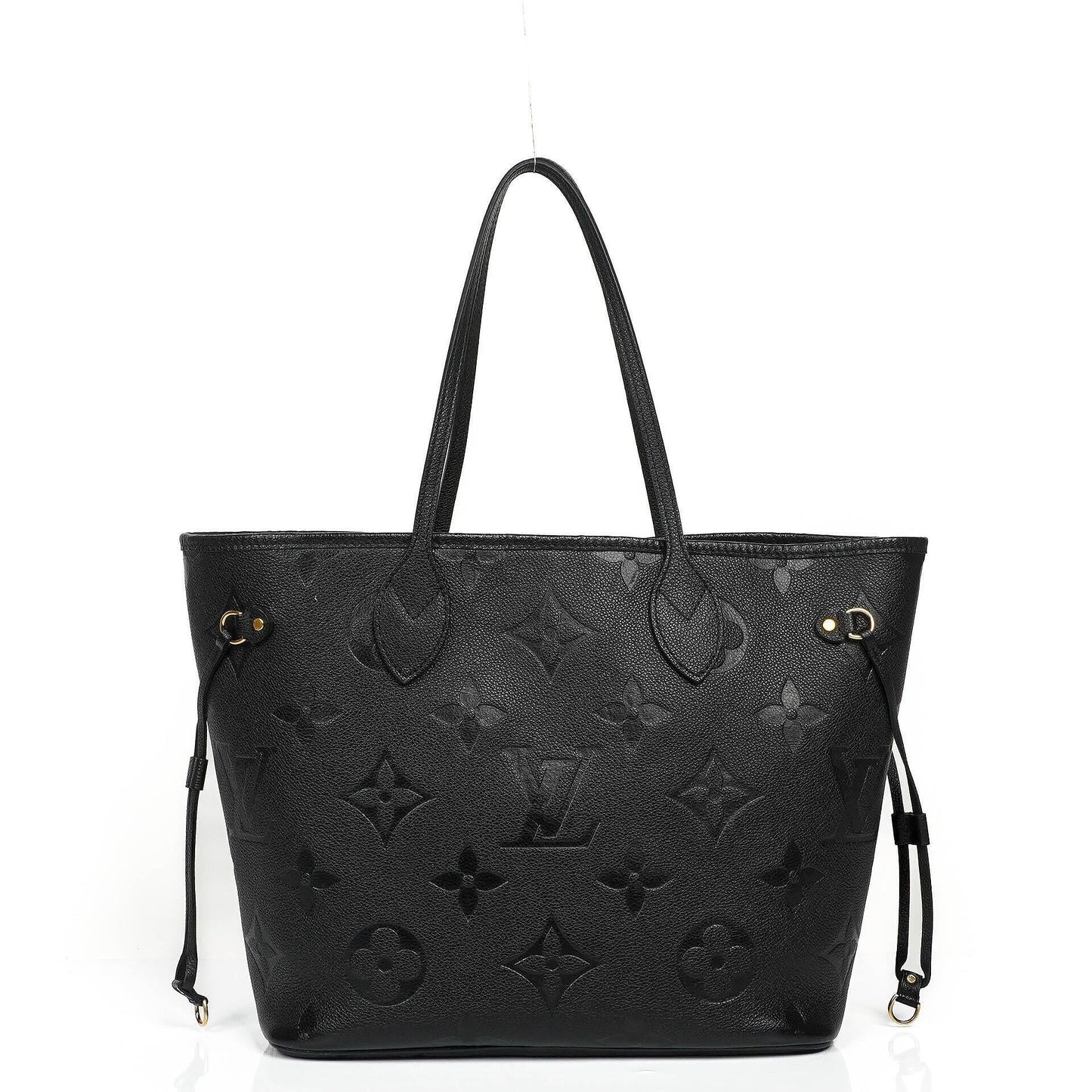 Louis Vuitton Neverfull MM Tragetasche aus schwarzem Empreinte Leder