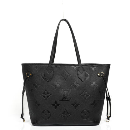Louis Vuitton Neverfull MM Tragetasche aus schwarzem Empreinte Leder