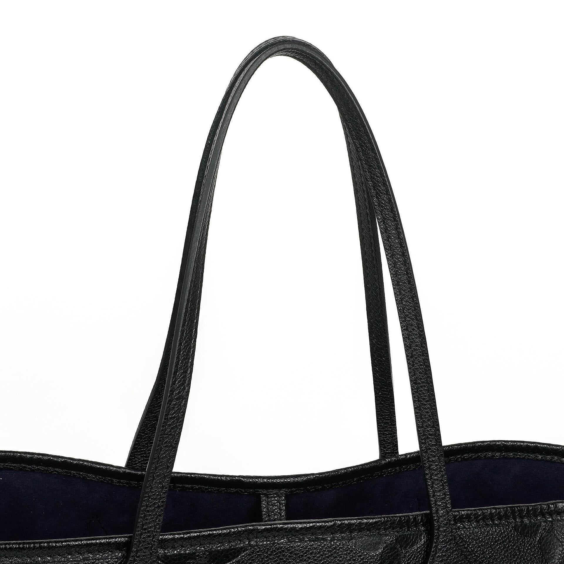 Louis Vuitton Neverfull MM Tragetasche aus schwarzem Empreinte Leder