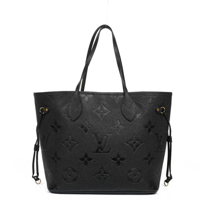 Louis Vuitton Neverfull MM Tragetasche aus schwarzem Empreinte Leder