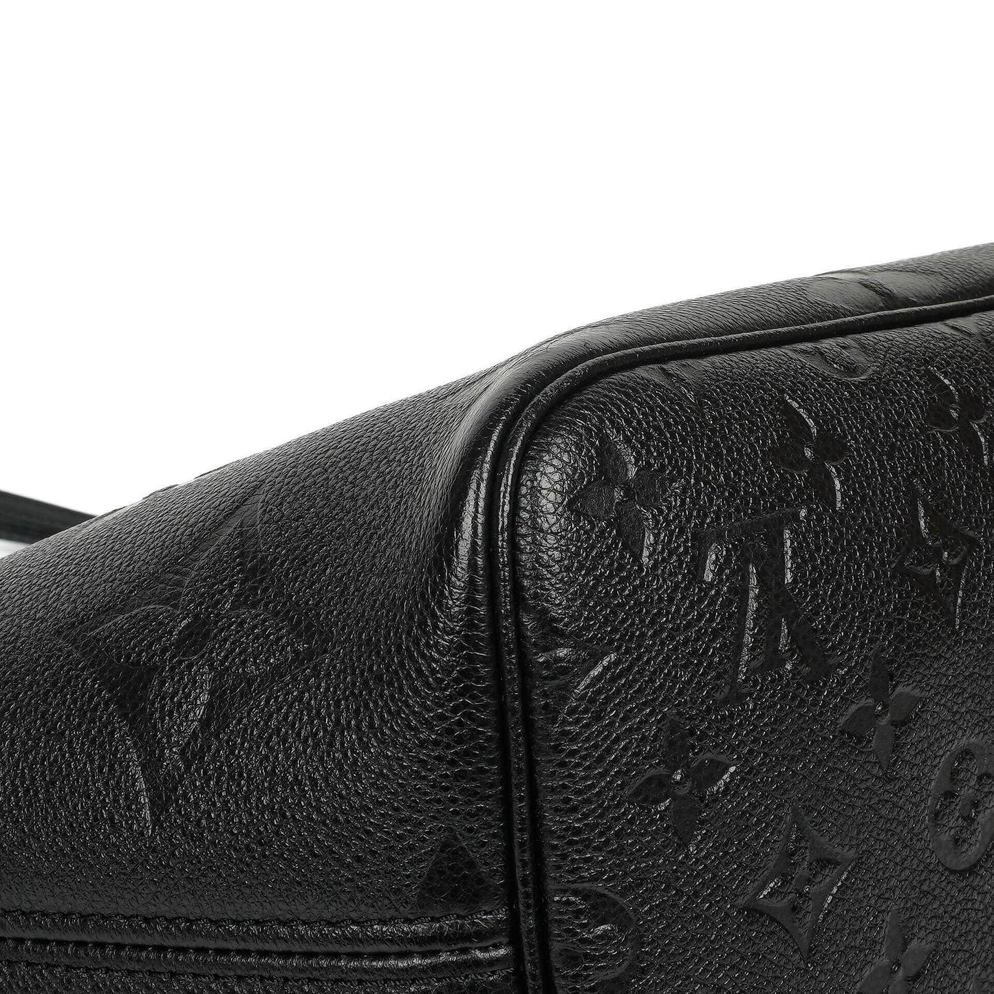 Louis Vuitton Neverfull MM Tragetasche aus schwarzem Empreinte Leder