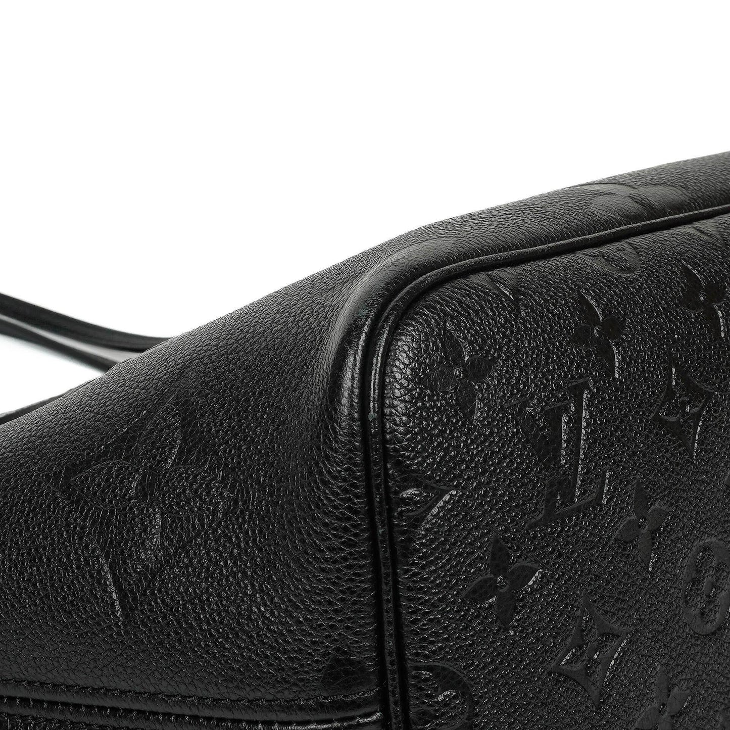 Louis Vuitton Neverfull MM Tragetasche aus schwarzem Empreinte Leder