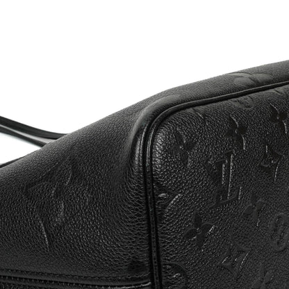 Louis Vuitton Neverfull MM Tragetasche aus schwarzem Empreinte Leder
