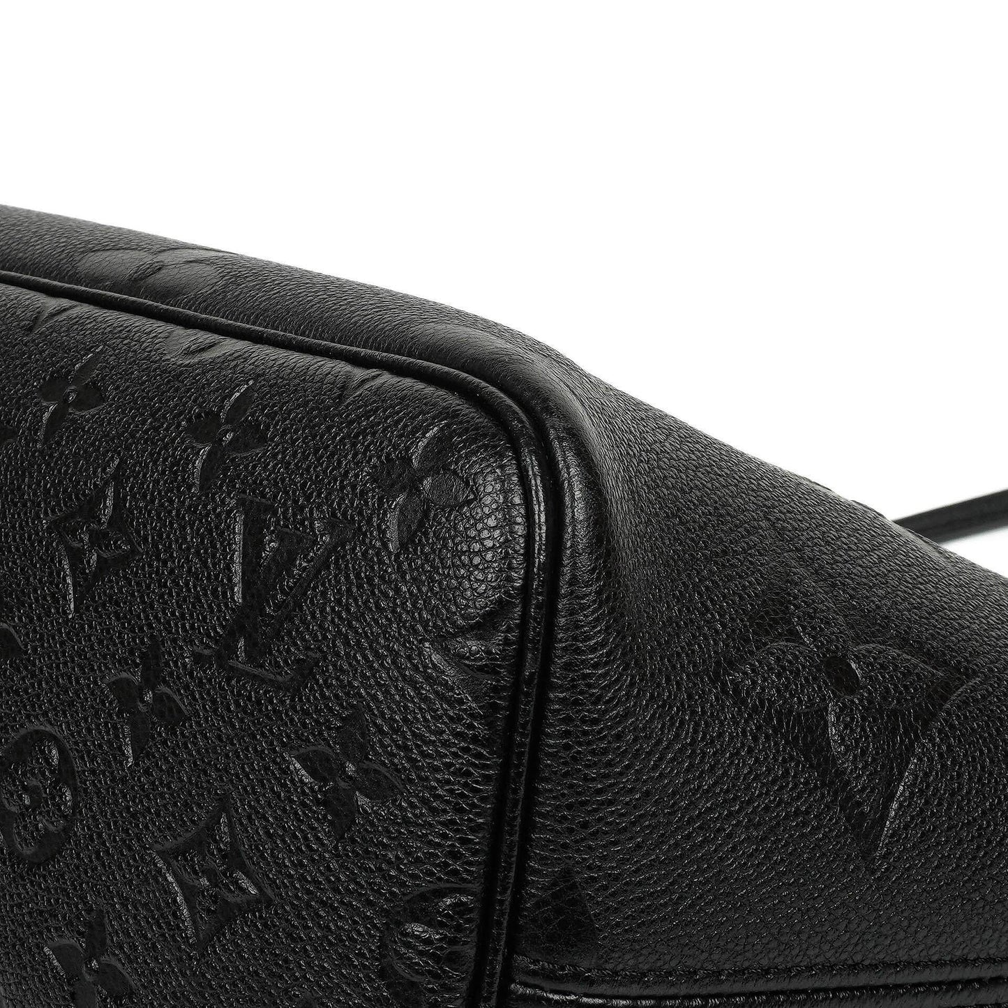 Louis Vuitton Neverfull MM Tragetasche aus schwarzem Empreinte Leder