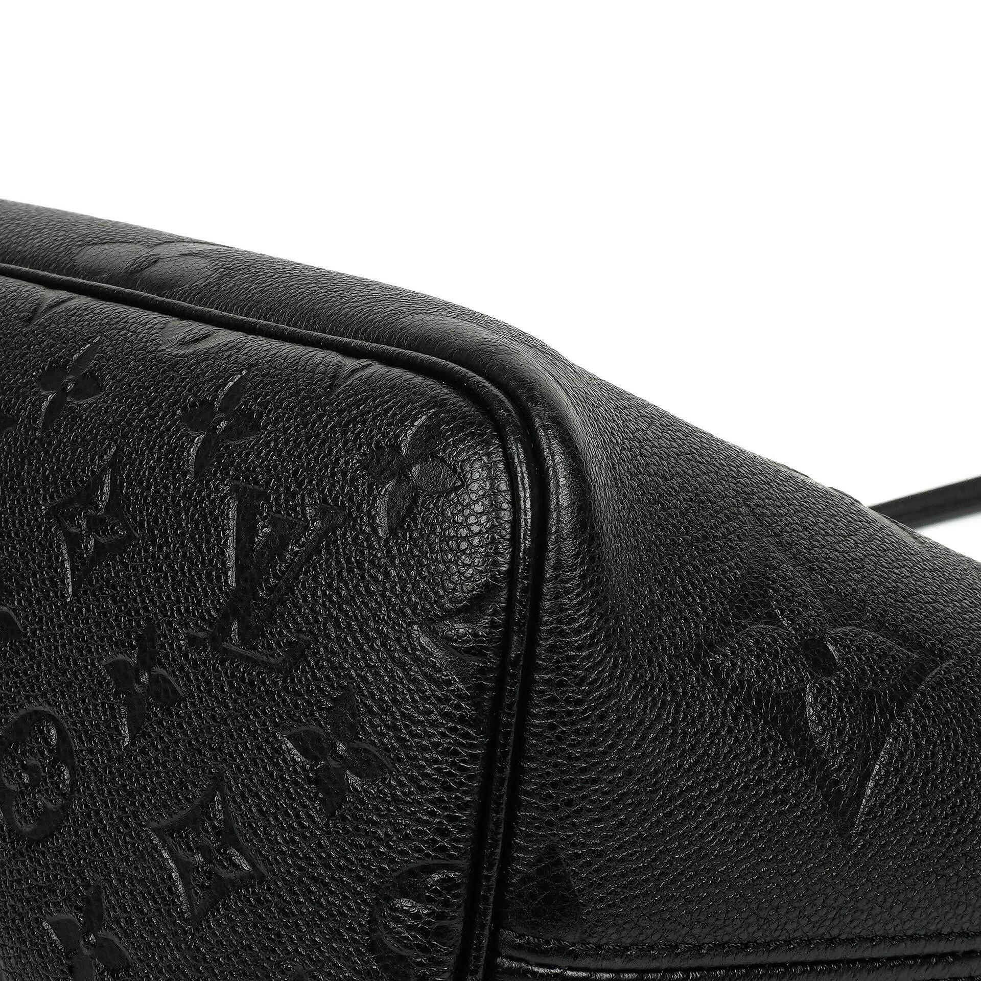 Louis Vuitton Neverfull MM Tragetasche aus schwarzem Empreinte Leder