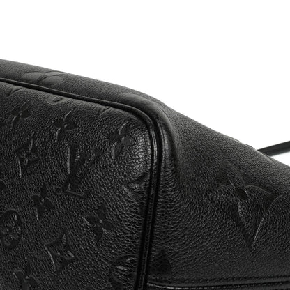 Louis Vuitton Neverfull MM Tragetasche aus schwarzem Empreinte Leder