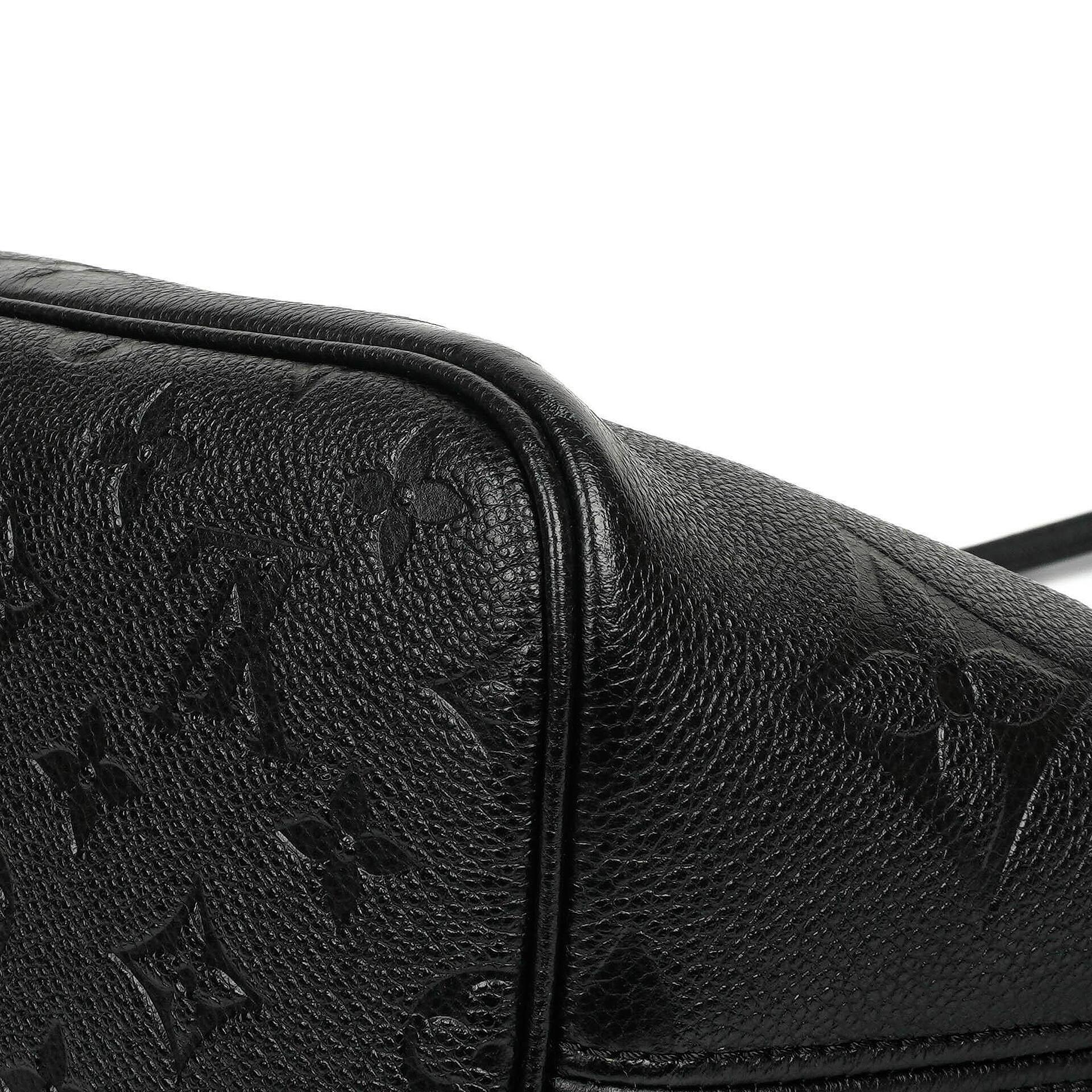 Louis Vuitton Neverfull MM Tragetasche aus schwarzem Empreinte Leder