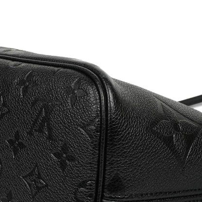 Louis Vuitton Neverfull MM Tragetasche aus schwarzem Empreinte Leder