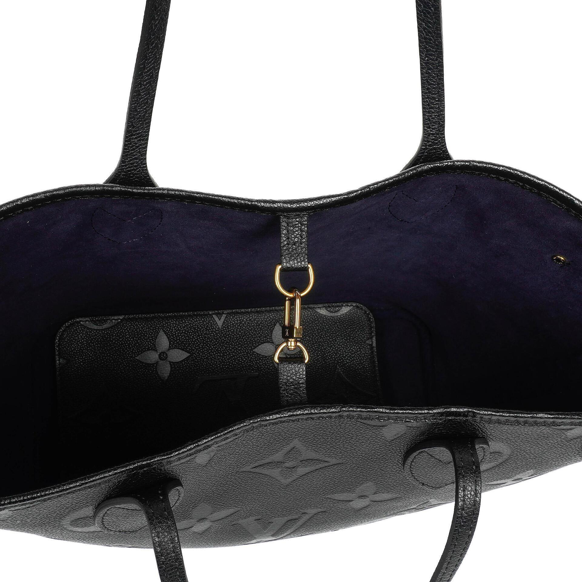 Louis Vuitton Neverfull MM Tragetasche aus schwarzem Empreinte Leder