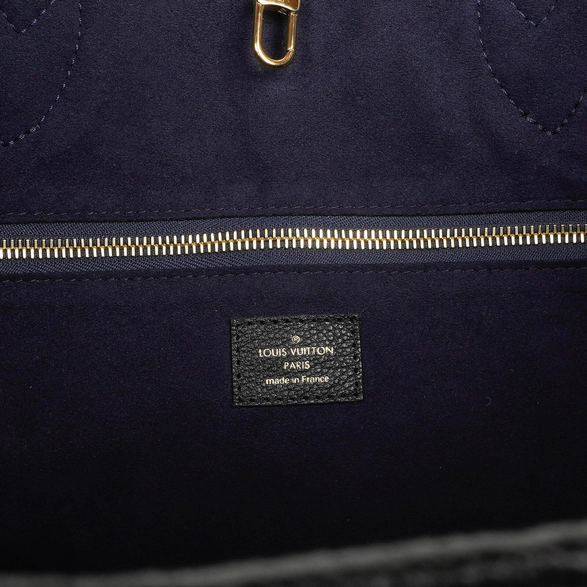 Louis Vuitton Neverfull MM Tragetasche aus schwarzem Empreinte Leder