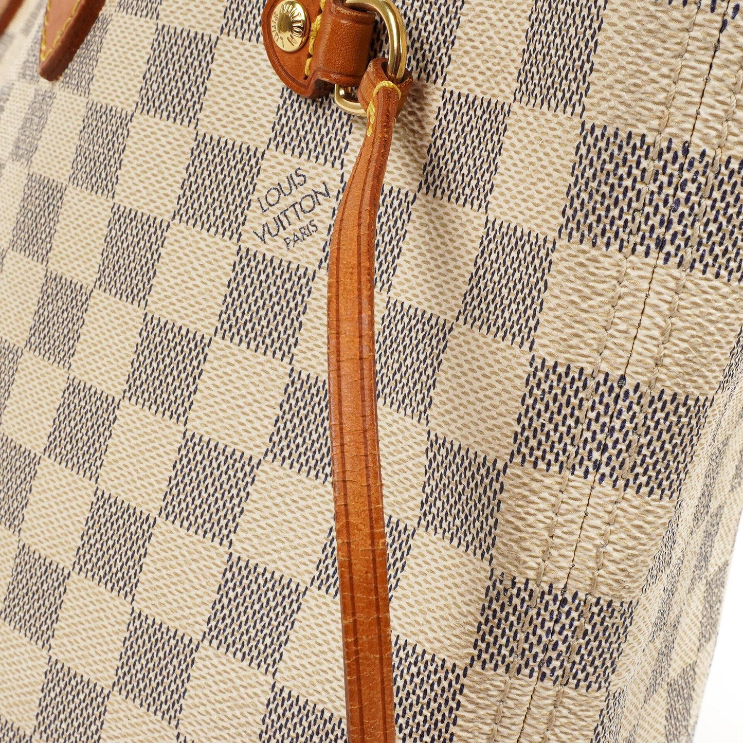 Louis Vuitton Neverfull MM Tote Bag aus beschichtetem Damier Azur Canvas