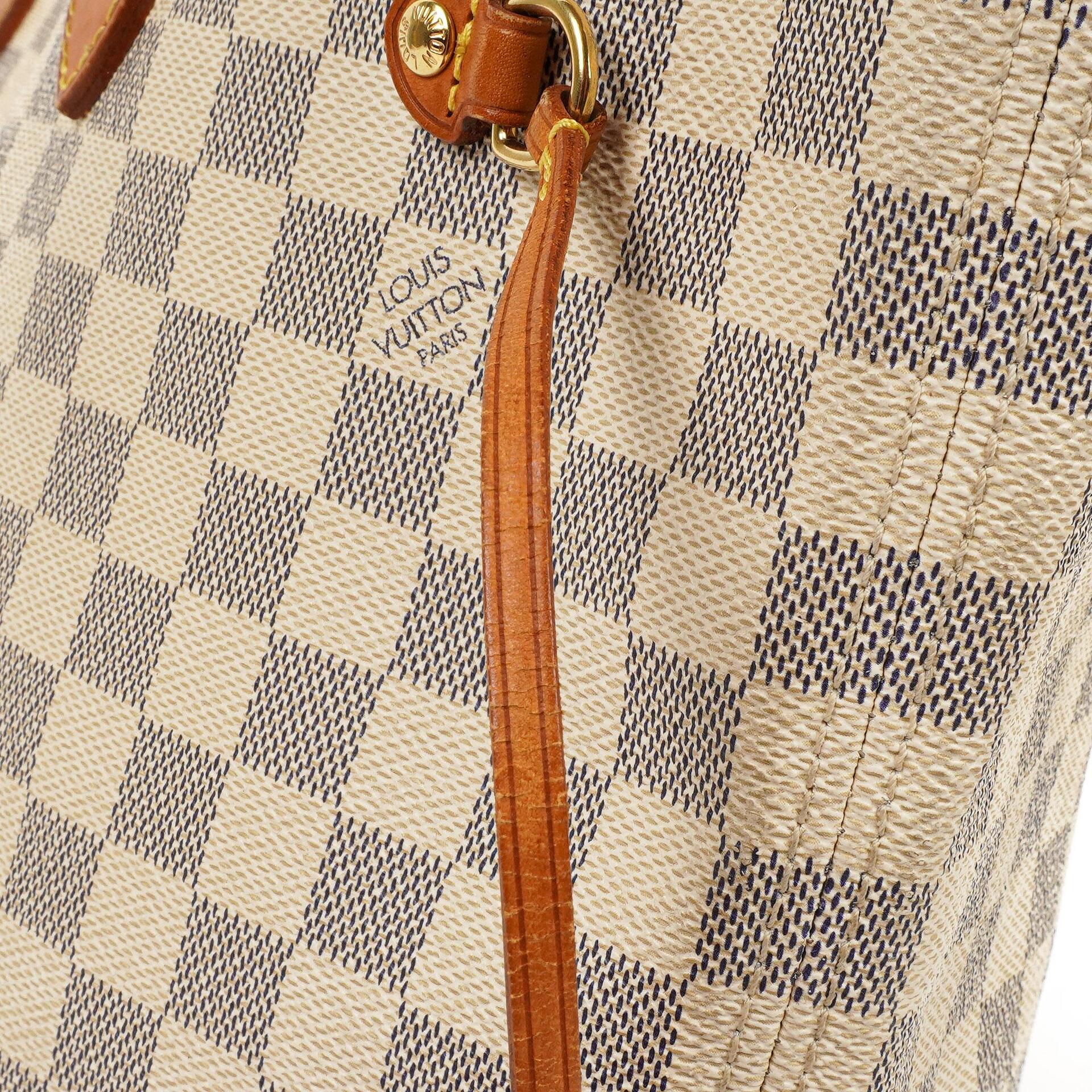 Louis Vuitton Neverfull MM Tote Bag aus beschichtetem Damier Azur Canvas