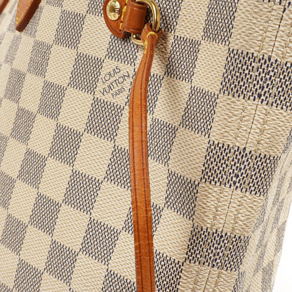 Louis Vuitton Neverfull MM Tote Bag aus beschichtetem Damier Azur Canvas