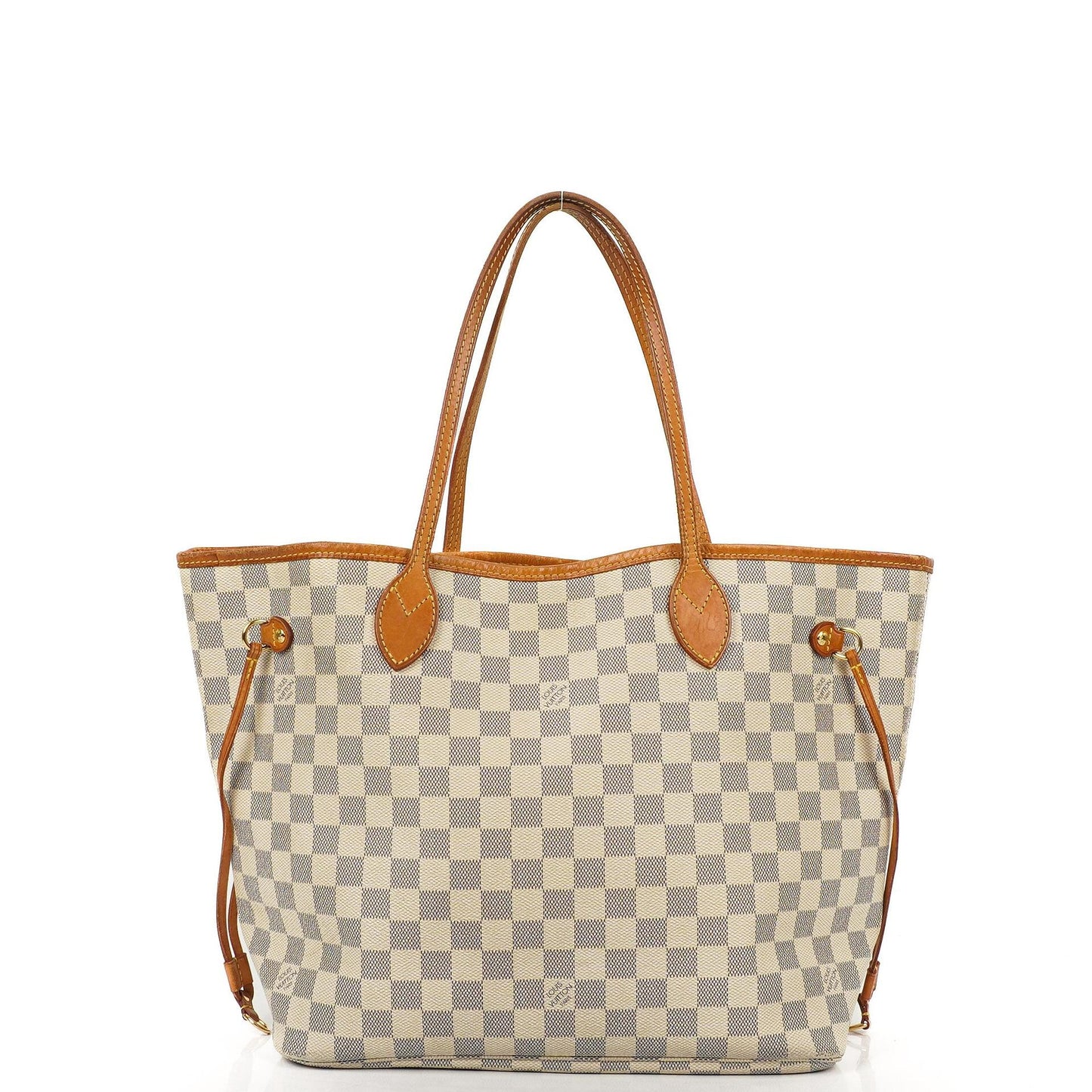 Louis Vuitton Neverfull MM Tote Bag aus beschichtetem Damier Azur Canvas