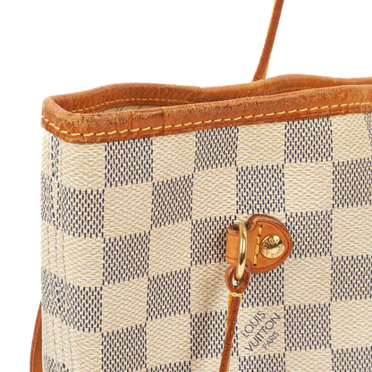 Louis Vuitton Neverfull MM Tote Bag aus beschichtetem Damier Azur Canvas