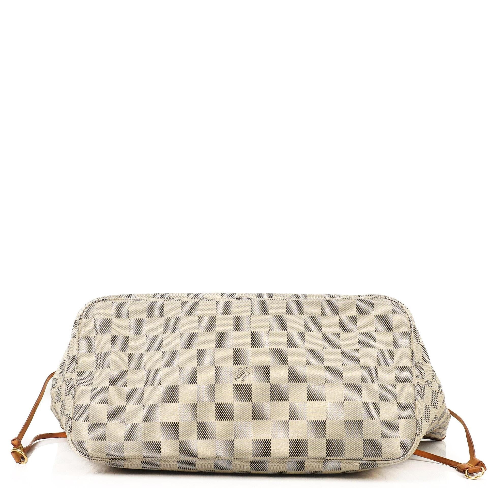 Louis Vuitton Neverfull MM Tote Bag aus beschichtetem Damier Azur Canvas