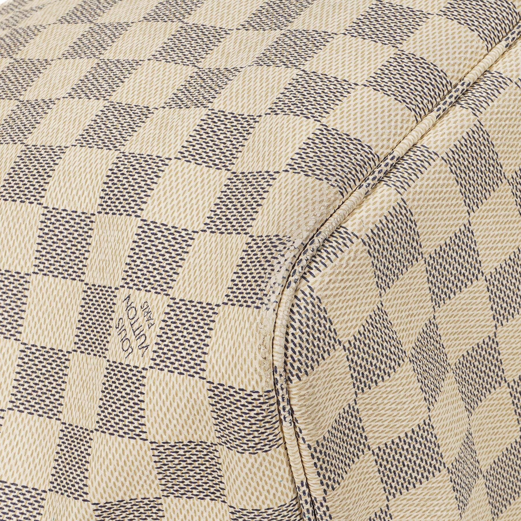 Louis Vuitton Neverfull MM Tote Bag aus beschichtetem Damier Azur Canvas