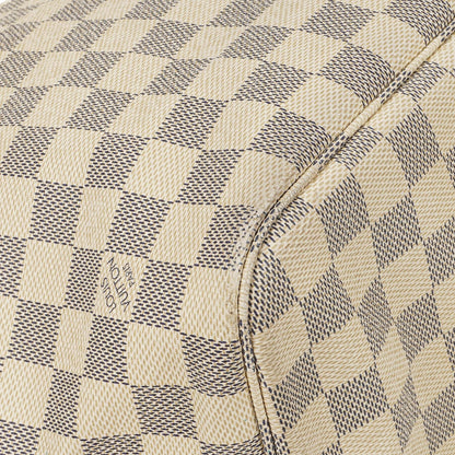 Louis Vuitton Neverfull MM Tote Bag aus beschichtetem Damier Azur Canvas