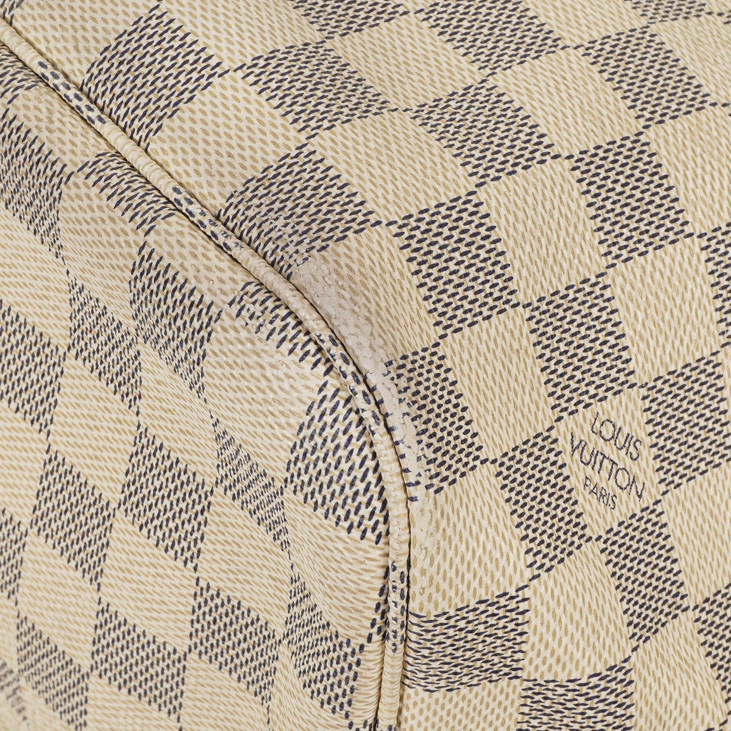 Louis Vuitton Neverfull MM Tote Bag aus beschichtetem Damier Azur Canvas