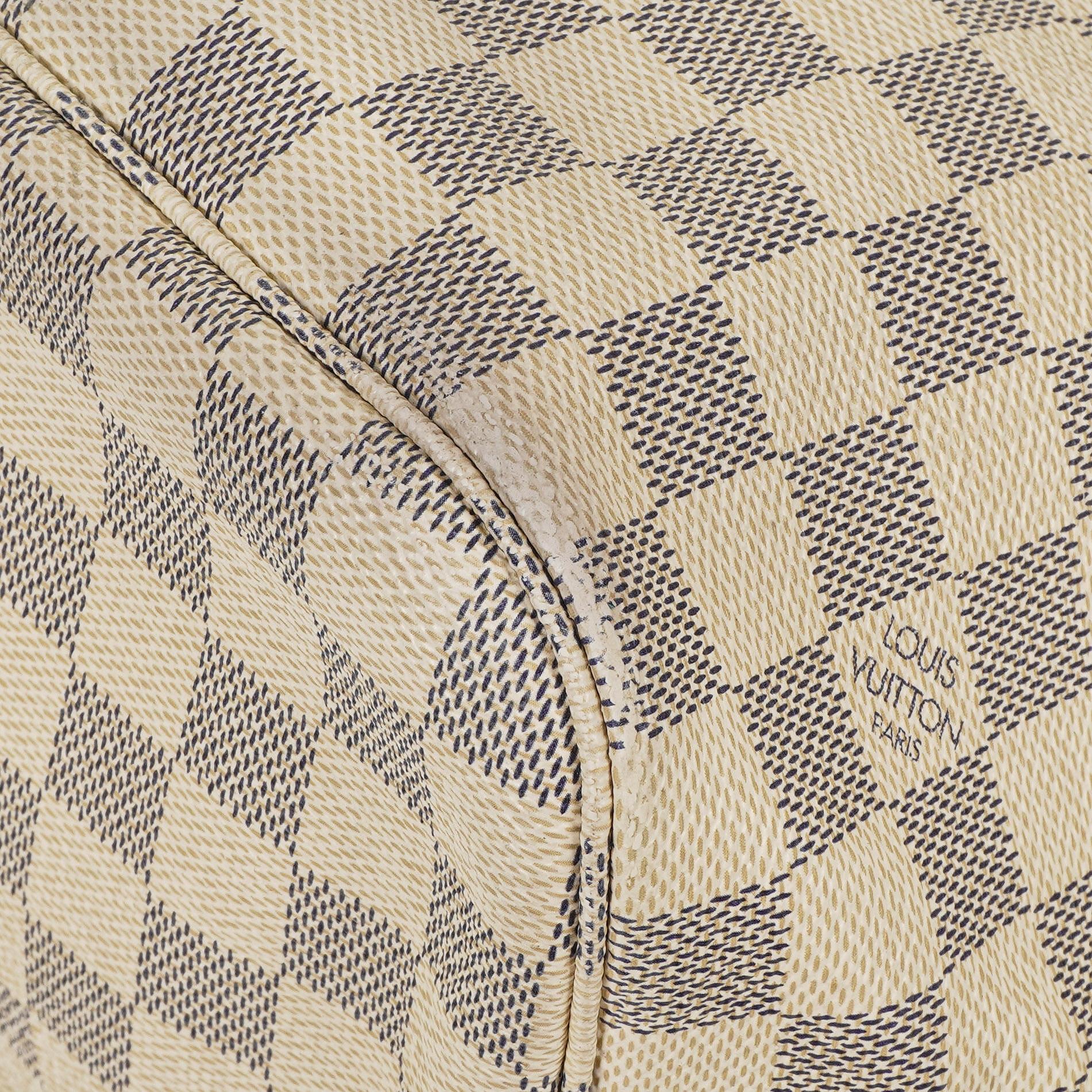 Louis Vuitton Neverfull MM Tote Bag aus beschichtetem Damier Azur Canvas