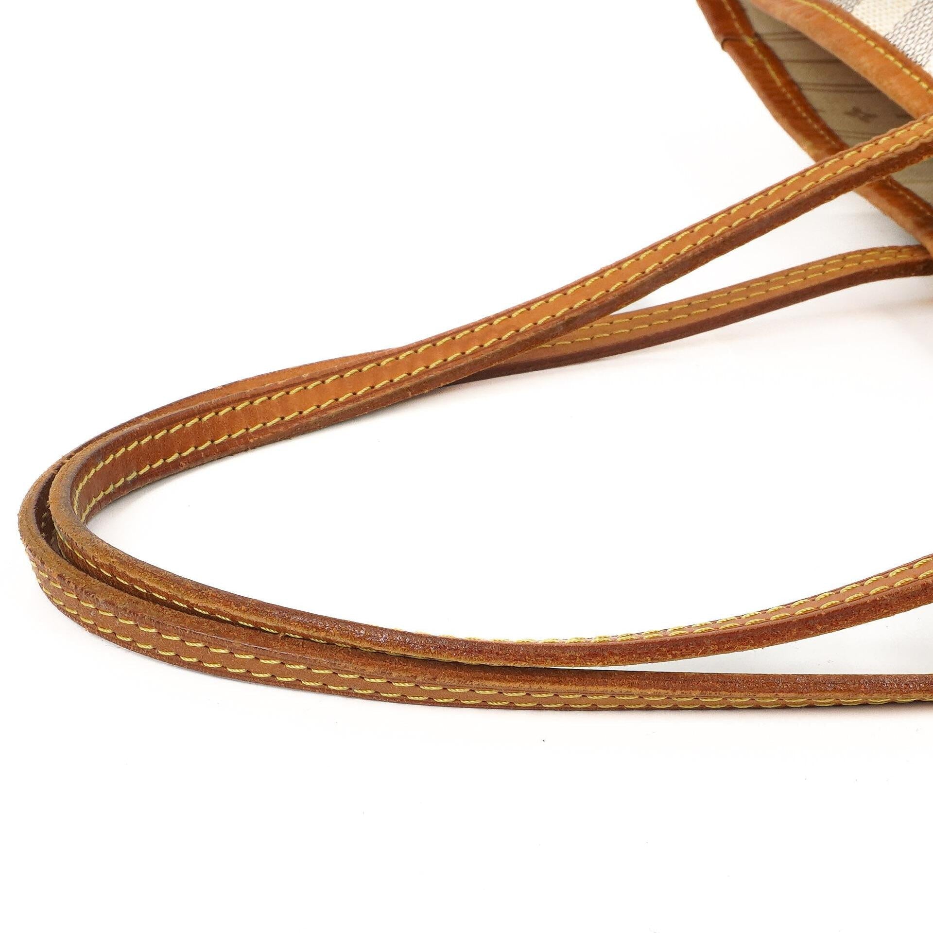Louis Vuitton Neverfull MM Tote Bag aus beschichtetem Damier Azur Canvas