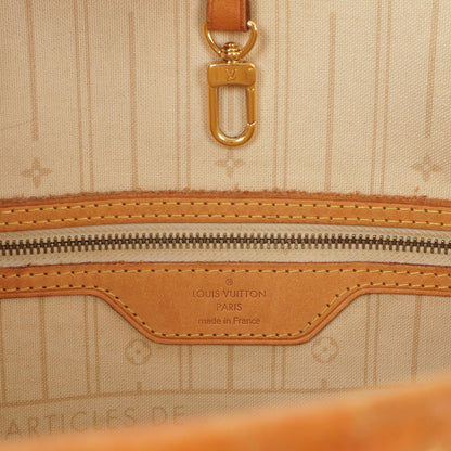 Louis Vuitton Neverfull MM Tote Bag aus beschichtetem Damier Azur Canvas