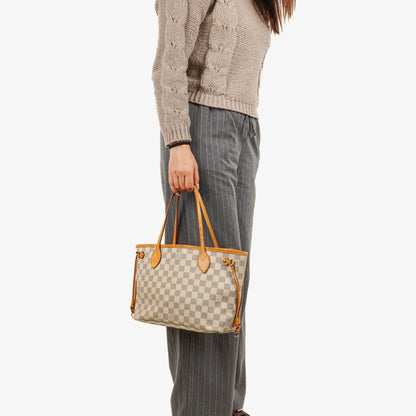 Louis Vuitton Neverfull PM Tote aus Damier Azur Canvas