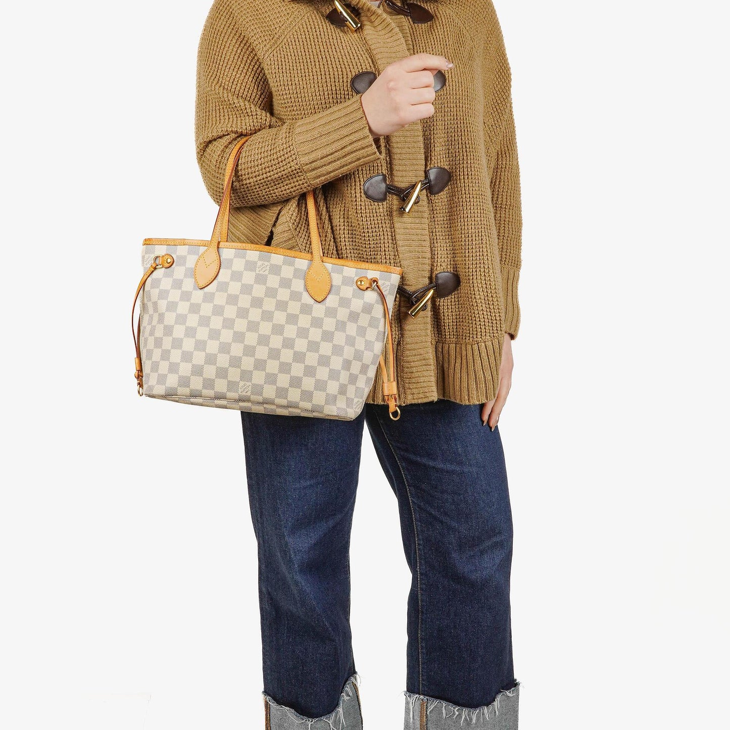 Louis Vuitton Neverfull PM Tote Bag aus Damier Azur Canvas