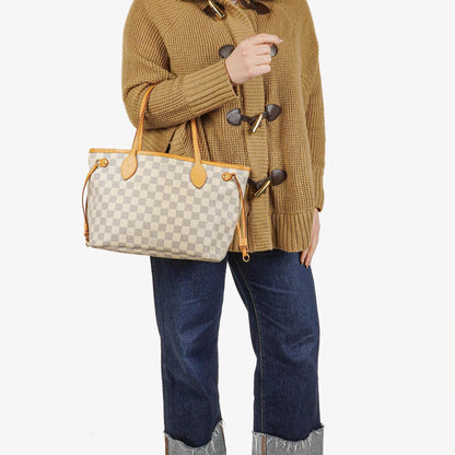 Louis Vuitton Neverfull PM Tote Bag aus Damier Azur Canvas
