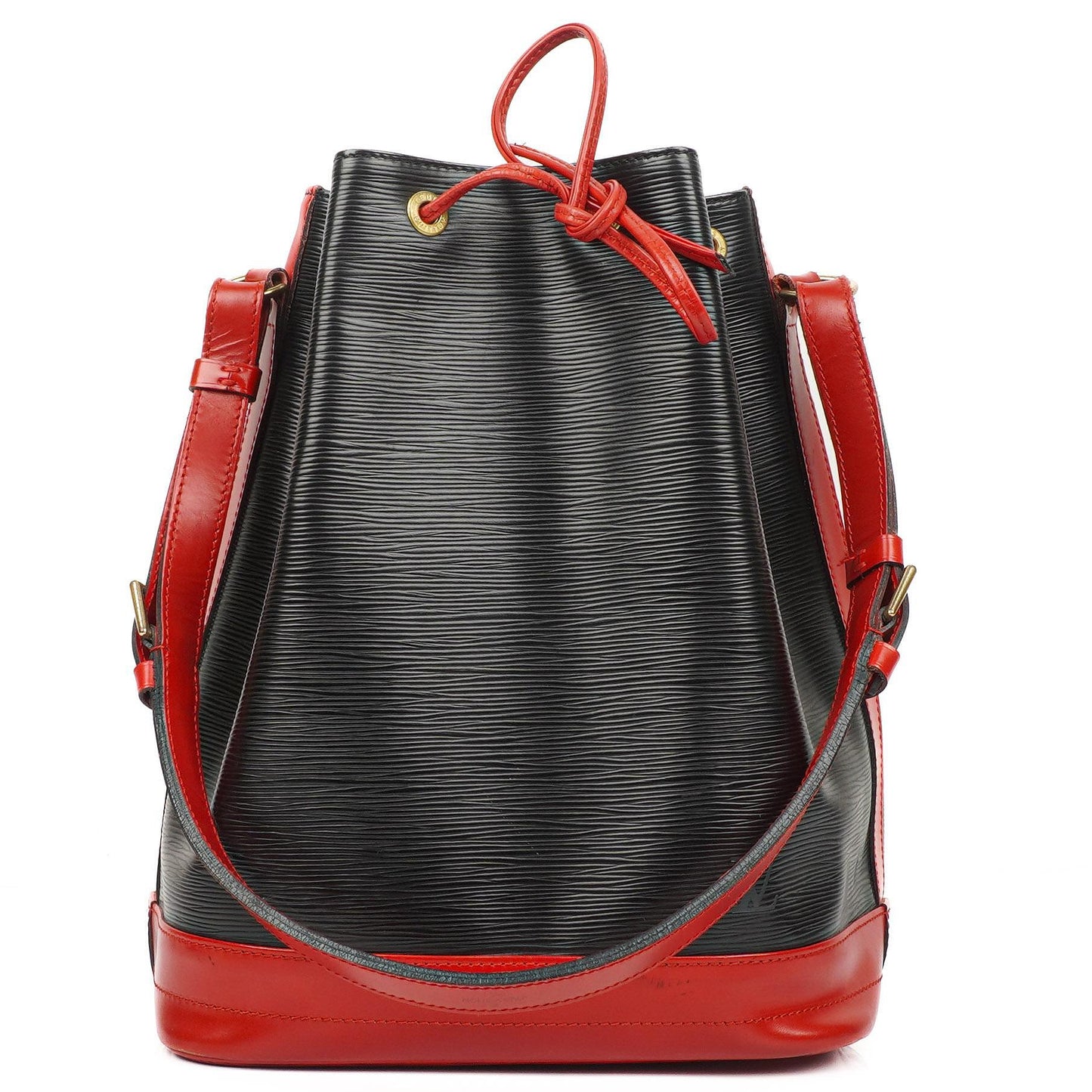 Louis Vuitton Noe Grande GM Schwarz und Rot Epi Leder Schultertasche