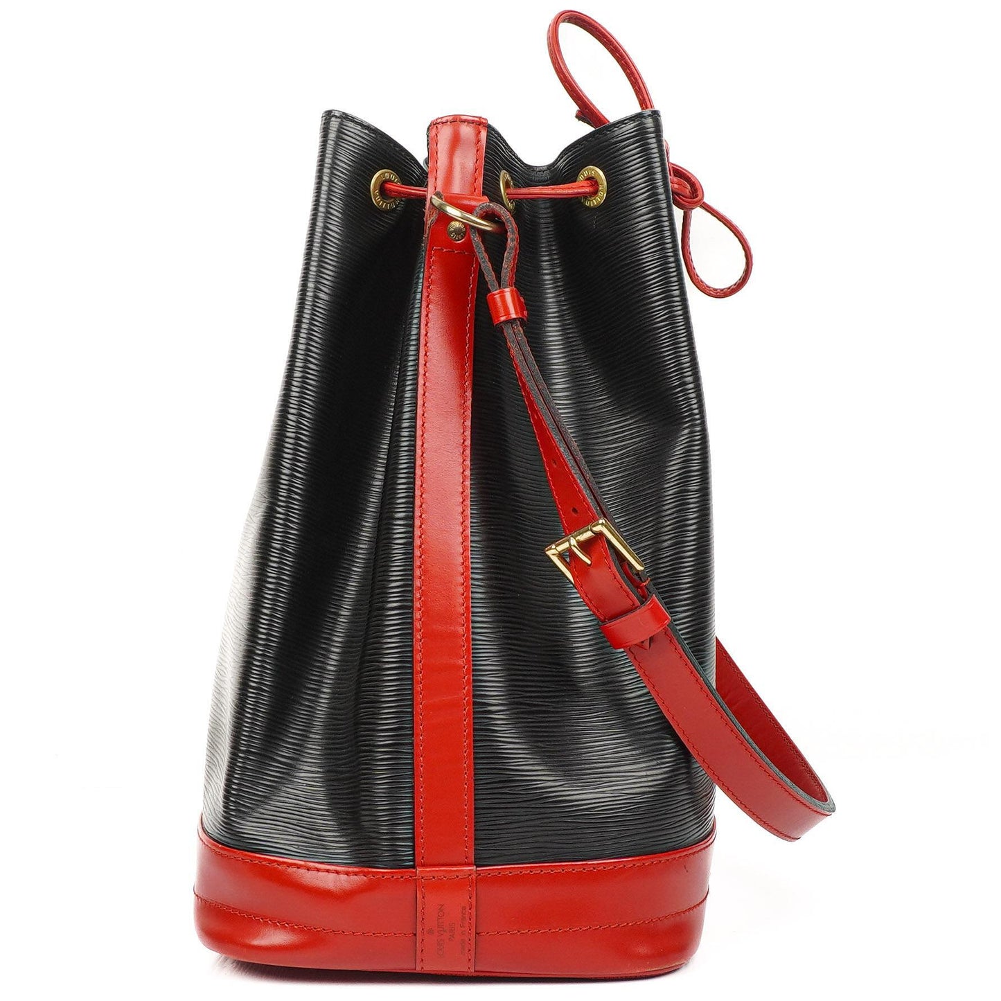 Louis Vuitton Noe Grande GM Schwarz und Rot Epi Leder Schultertasche