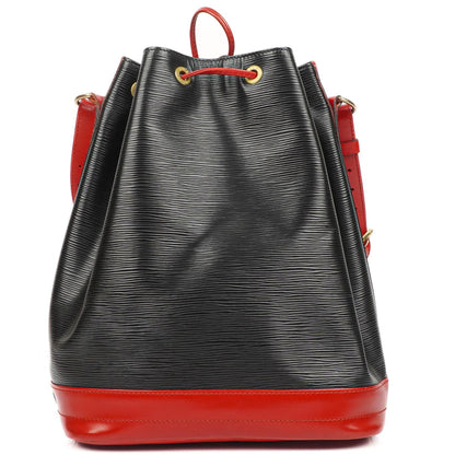 Louis Vuitton Noe Grande GM Schwarz und Rot Epi Leder Schultertasche