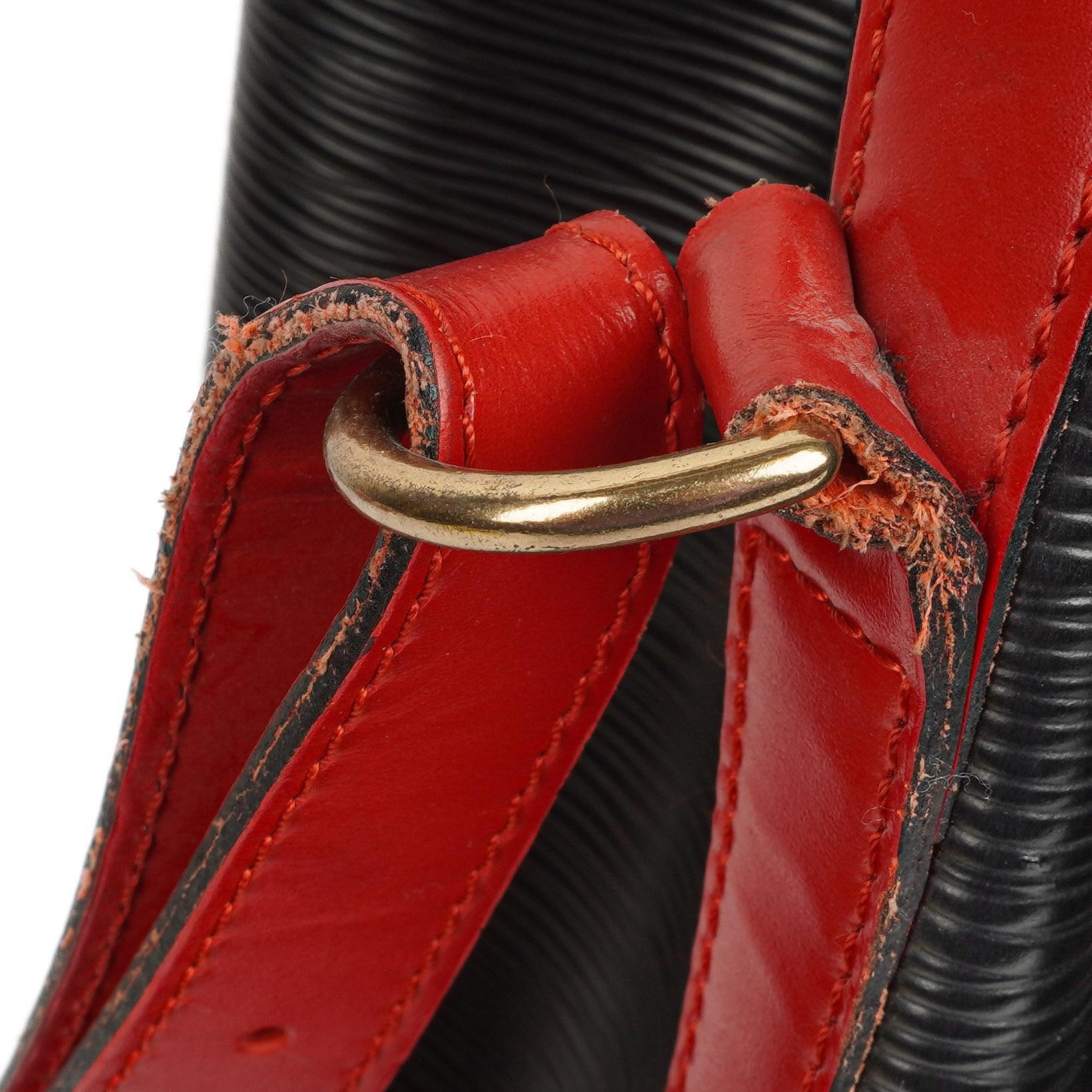 Louis Vuitton Noe Grande GM Schwarz und Rot Epi Leder Schultertasche