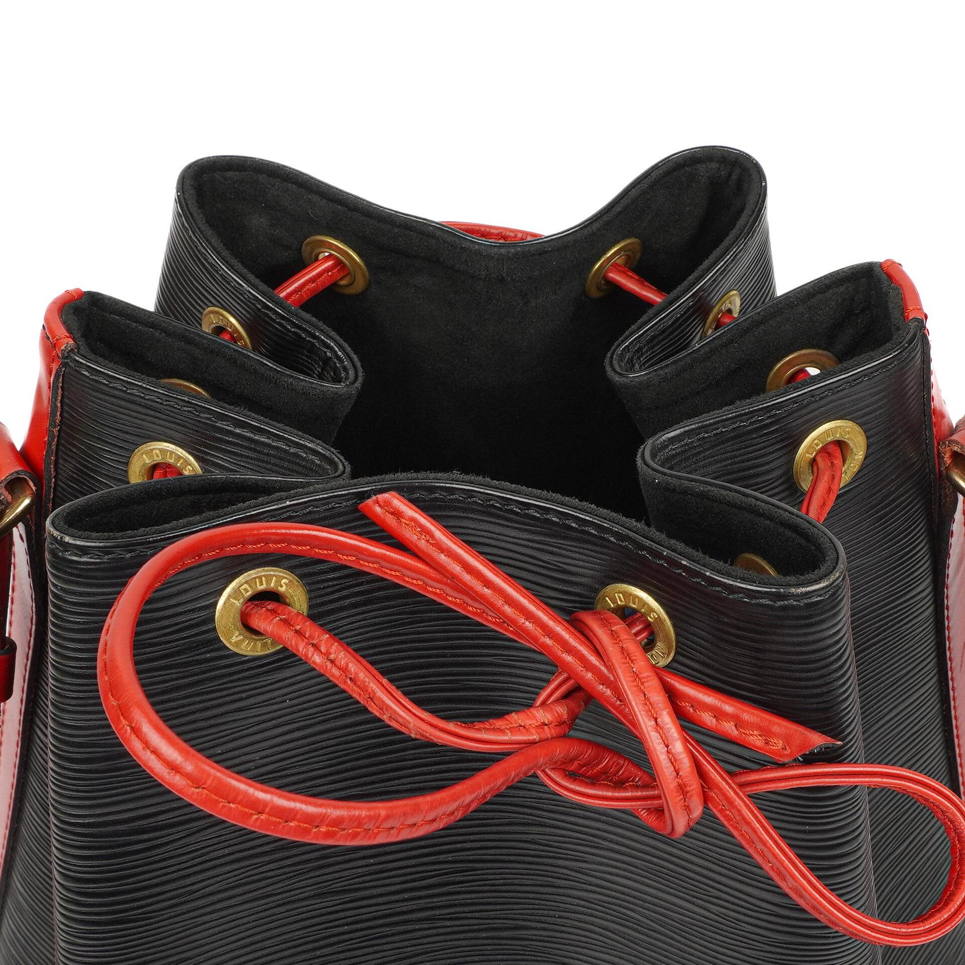 Louis Vuitton Noe Grande GM Schwarz und Rot Epi Leder Schultertasche