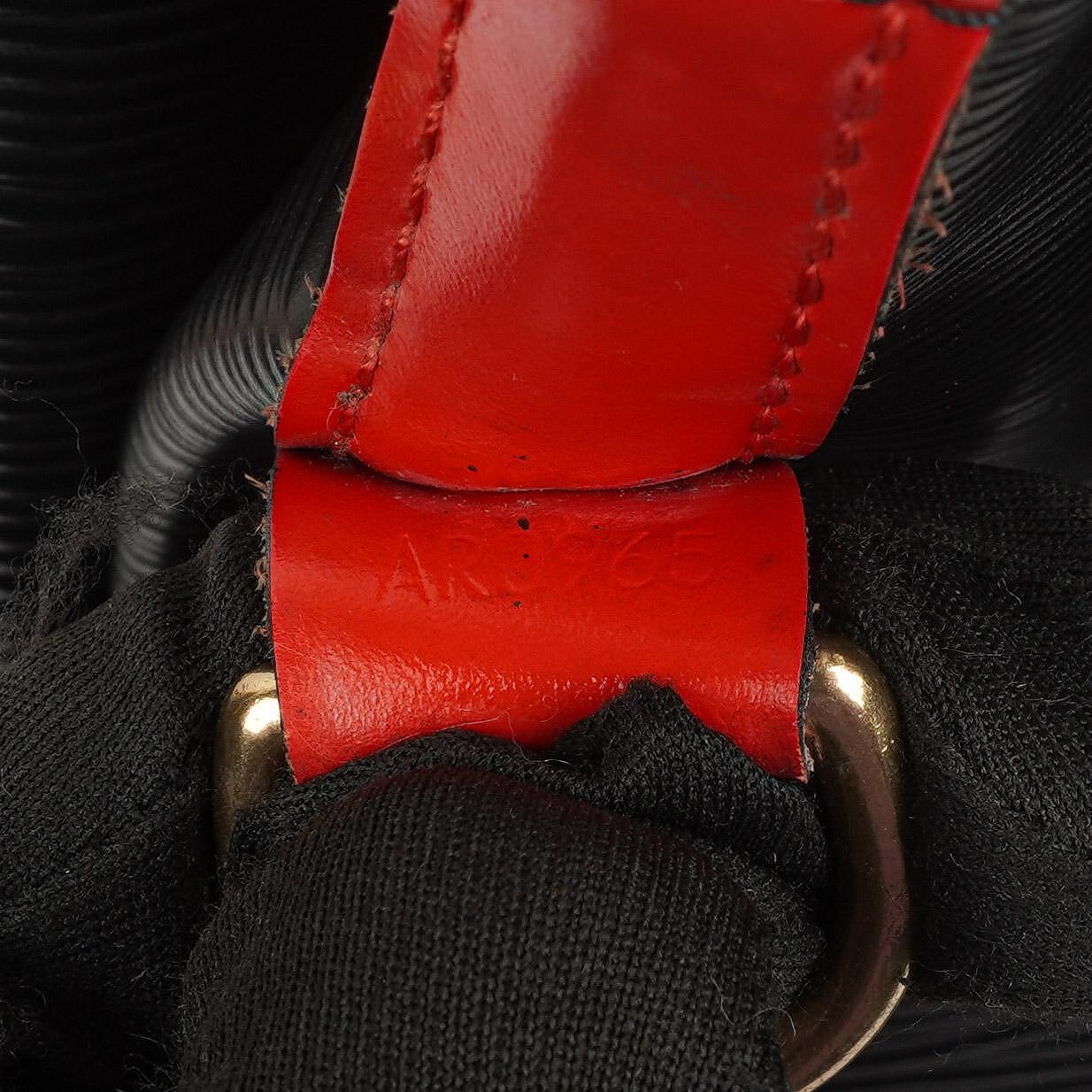 Louis Vuitton Noe Grande GM Schwarz und Rot Epi Leder Schultertasche