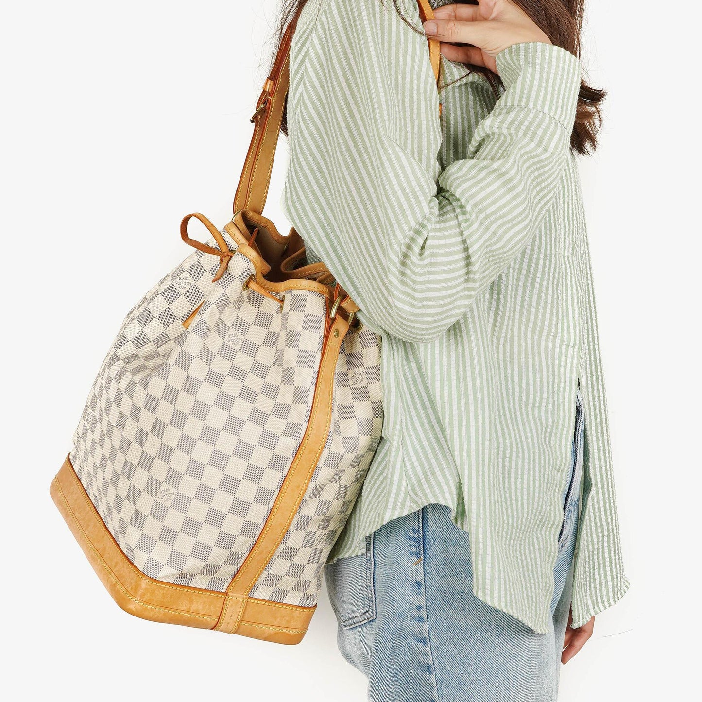 Louis Vuitton Noé Grande GM Schultertasche aus Damier Azur Canvas